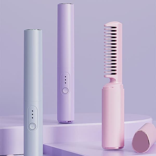 Rette krøllebørste Hår Hot Comb ROSA pink