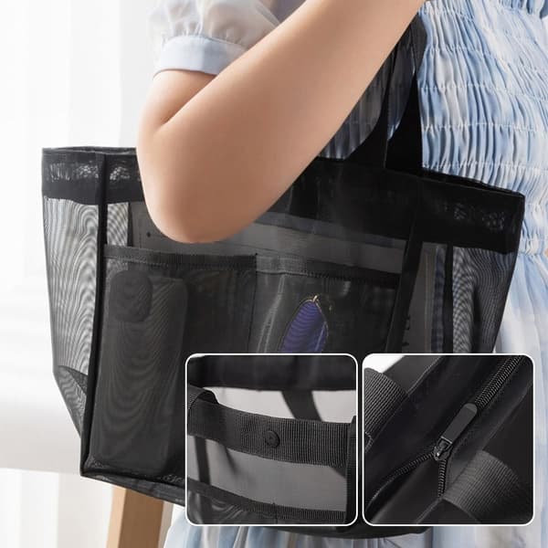 Axelväska Strandväskor Dragkedja Zipper
