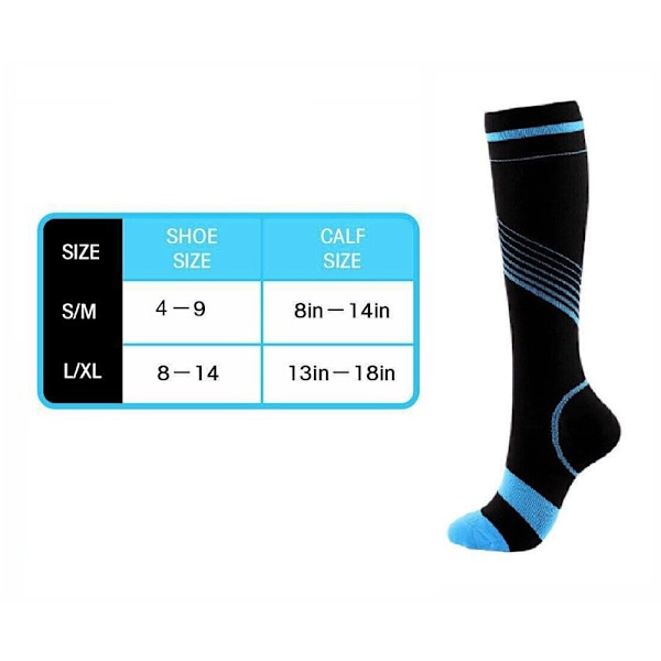 Kompresjonsstrømper Elastiske strømper BLÅ L/XL L/XL blue L/XL-L/XL