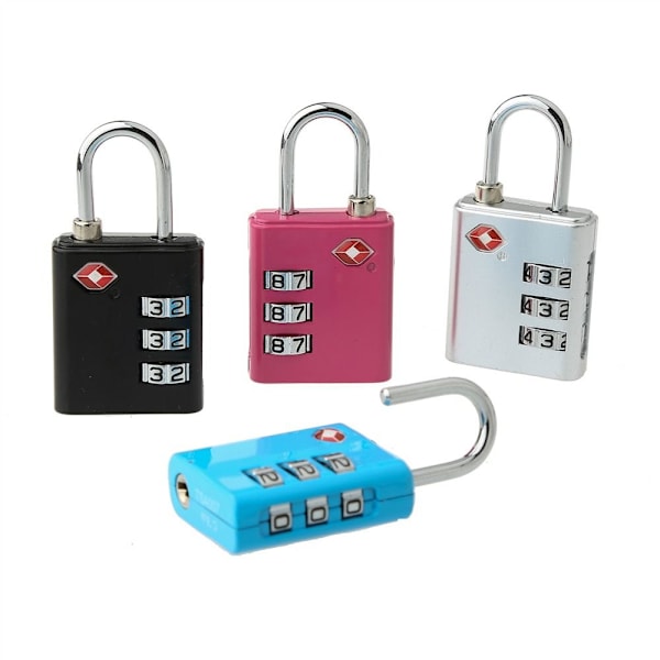 TSA Customs Code Lock Bagage Lösenordslås SVART Black