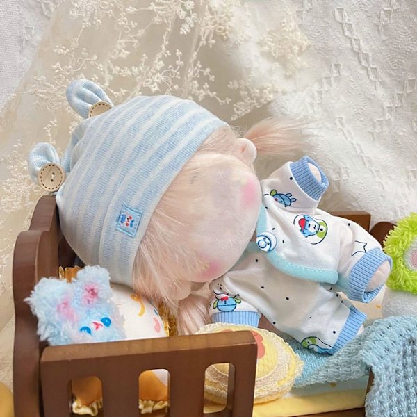 20cm Nukke Vaatteet Haalarit Hattu Puku SININEN blue