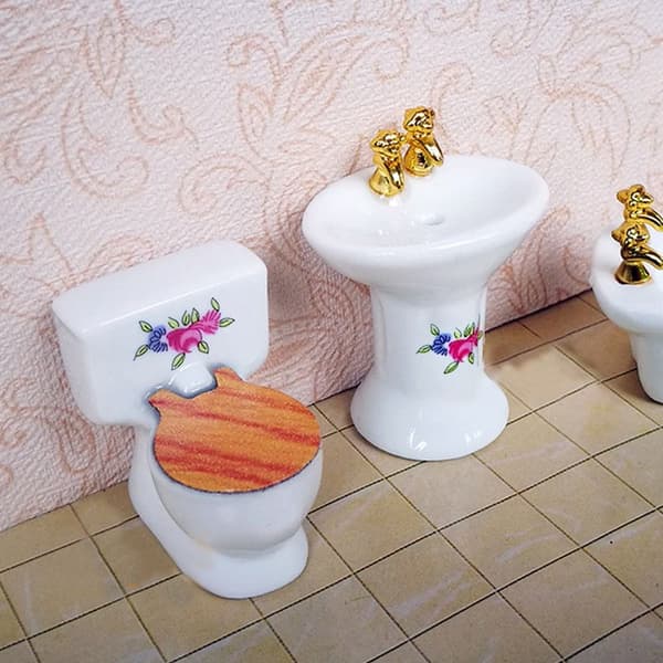 Dollhouse Set Badrumsmodell VIT VIT White