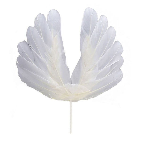 5 Stk Angel Wing Feather Cake Topper HVID HVID white