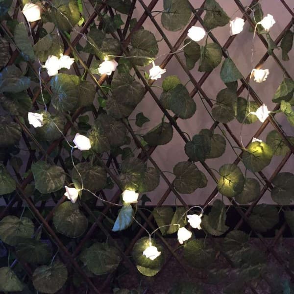 LED Rose Flower String Lights Fairy String Lights HVIT&ROSA white&pink