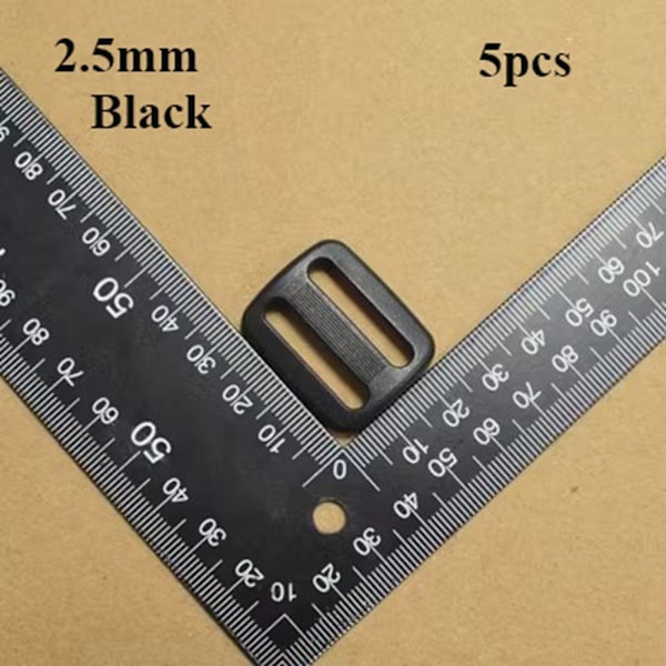 5 stk Tri Glide Slider Ladder Låsespænder SORT 2,5MM Black 2.5mm