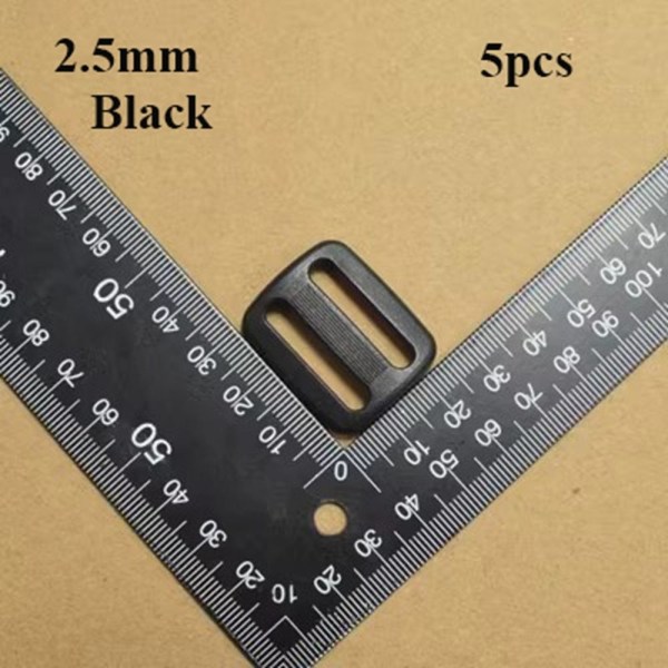 5 stk Tri Glide Slider Stigelåsspenner SORT 2,5MM Black 2.5mm