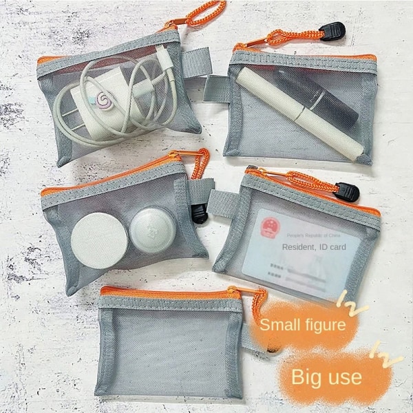 6 PACKS Nylon Mesh Card Säilytyslaukut Pienet vetoketjulliset pussit VIHREÄ GREEN
