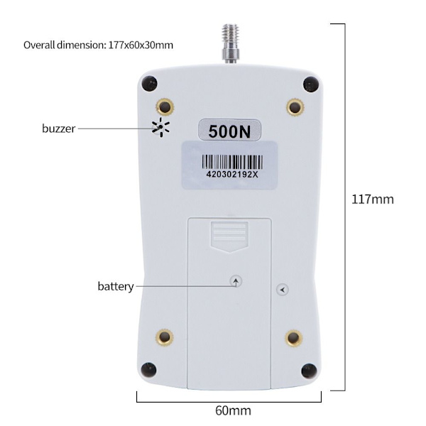 Digital Force Gauge 500N Push Pull Meter Bärbar kraftmätare
