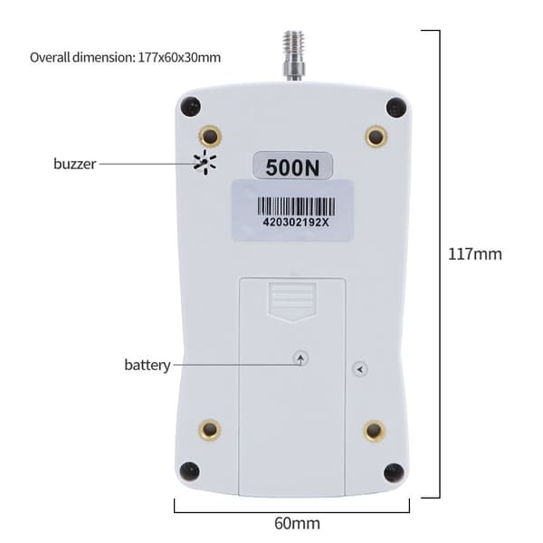Digital kraftmätare 500N Push Pull Meter Portabel kraftmätare