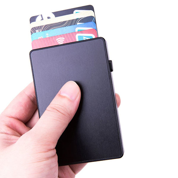 Automatisk Pop Up Wallet Kreditkortshållare GRÅ grey