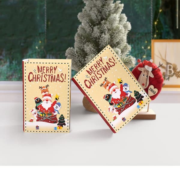 5 st God Jul Godisaskar Bokform Förpackningslåda 5pcs