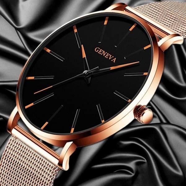 GENEVA Armbåndsur Kvarts Black&Rose Gold