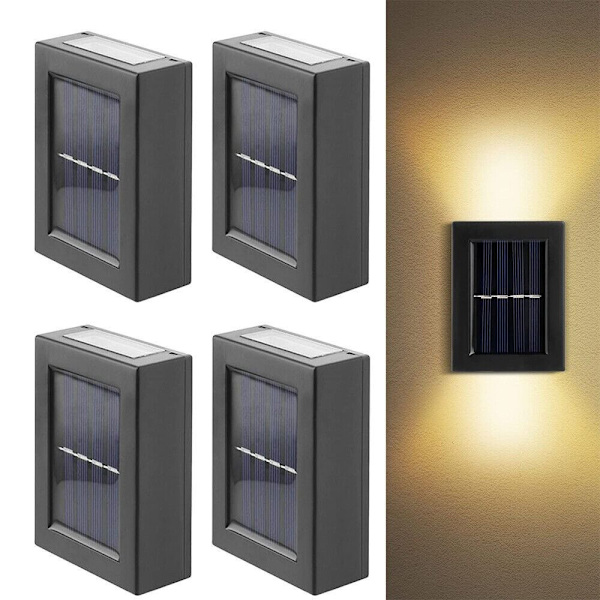4 KPL Aurinkoseinävalaisimet Puutarhavalaisin LÄMMIN VALKOINEN 4 KPL 4 KPL Warm white 4PCS-4PCS