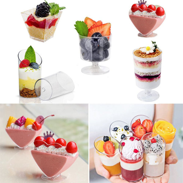 20 stk. Plastik Mousse Dessert Kopper