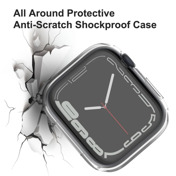 Skjermbeskyttelsesdekselveske For iWatch 7 TRANSPARENT 45MM transparent 45mm