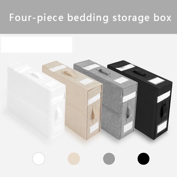 Set Säilytyslaatikko Kokoontaitettava vuodevaatteiden organizer HARMAA grey