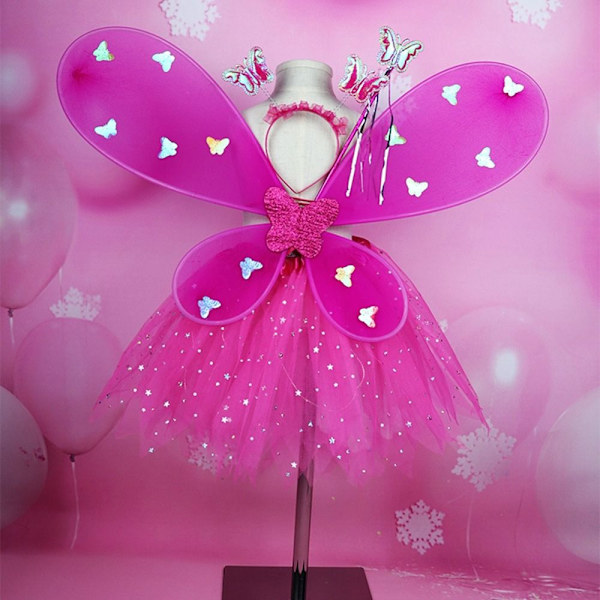 Glowing Wings Butterfly Wings -setit ROSE RED rose red