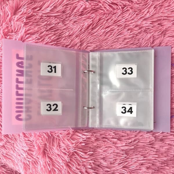 100 Kuvert Udfordring Ringbind A5 Ringbind Lomme ROSA Pink