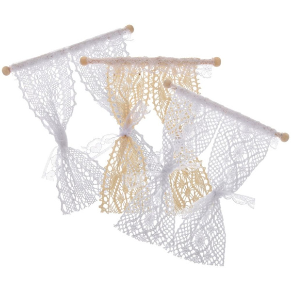 2 stk Tiny Curtain Models Dukkehuslegetøj A A A