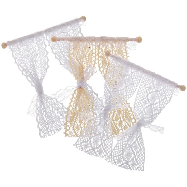 2 stk Tiny Curtain Models Dukkehuslegetøj C C C