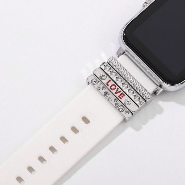 Watch Band Ornament Dekorativ Ring SILVER Silver