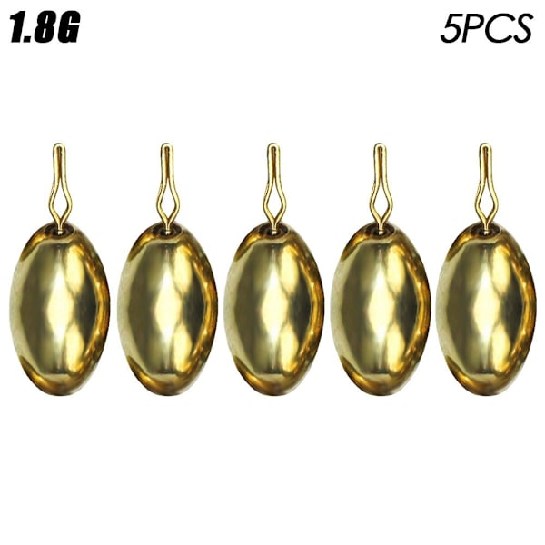 5 stk/parti Kobber Fiskebly fald Messing 1,8G 1,8G 1.8g