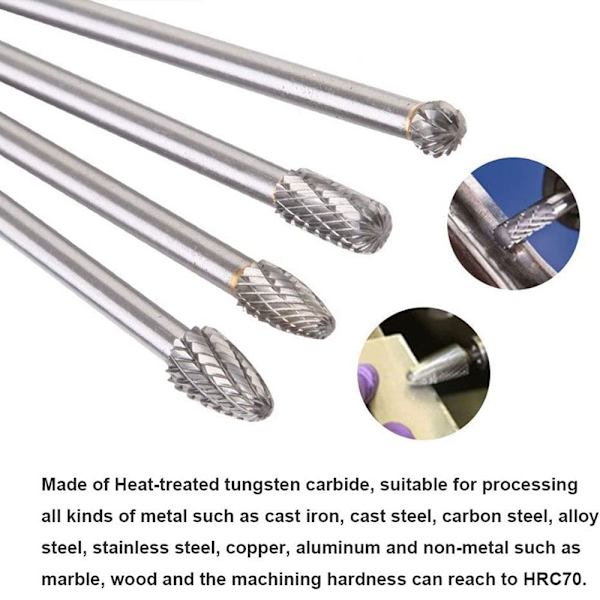 4-pack Karbidfrässet, Rotationsfilset, Slipfräsar
