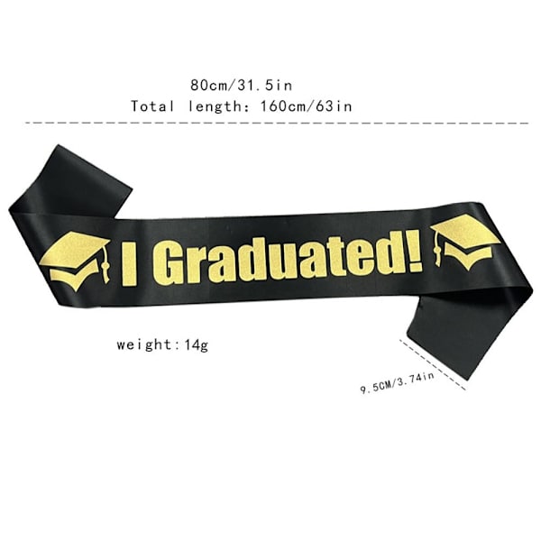 2023 Graduation Sash Valmistunut Satin SILVER Silver