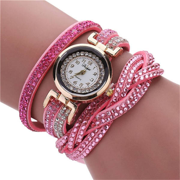 Quartz Watch Rhinestone Armbåndsur PINK pink