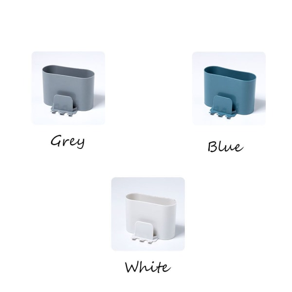 2st tandborsthållare plast tandborsthållare VIT &amp; BLÅ White&Blue