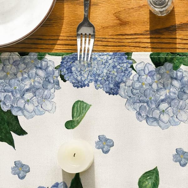 2 kpl Hydrangea Table Runner Floral Table Runner Kukkapöytä Purple 2 Pcs-2 Pcs