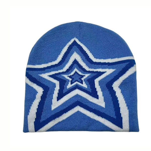 Knitting Cap Hat Pipo Bonnet SININEN blue
