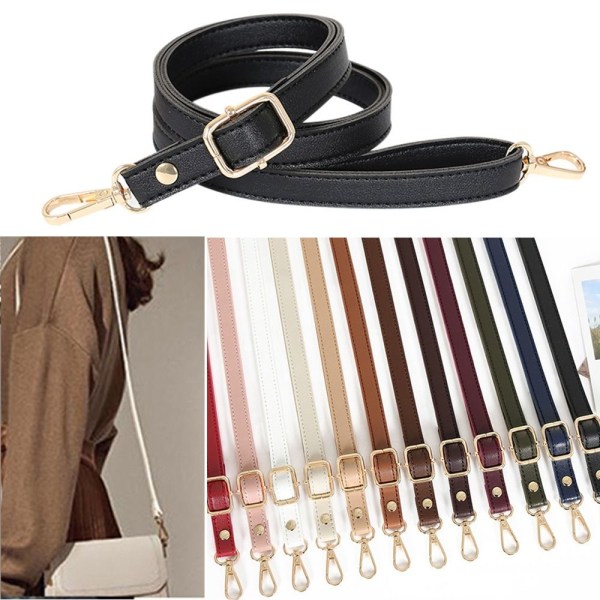 Håndveskebelter i skinn BRUNT&GULLT brown&gold