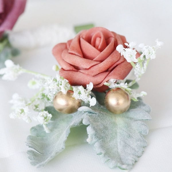 Corsage Artificial Wrist Flower DIRTY ORANGE DIRTY ORANGE Dirty Orange