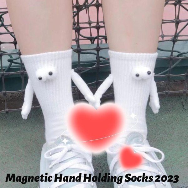 Magnetiske håndholdte sokker Par holder hænder Sok SORT Black with Magnetic-with Magnetic