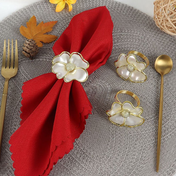 6 stk. Blomster servietringholdere Blomsterformet servietring 6 6 pcs