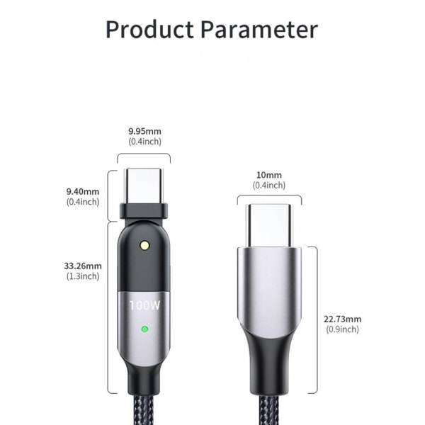 USB C til Type-C kabel PD 100W 1,2M 1.2m