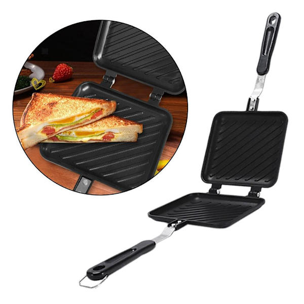 Dubbelsidig smörgås non-stick vikbar stekpanna