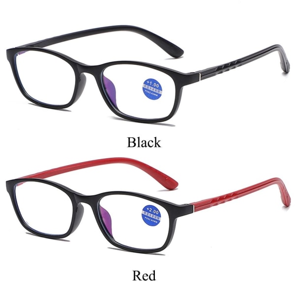 Anti-blått ljus Läsglasögon Ögonskyddsläsare RÖD Red Strength 1.0x-Strength 1.0x