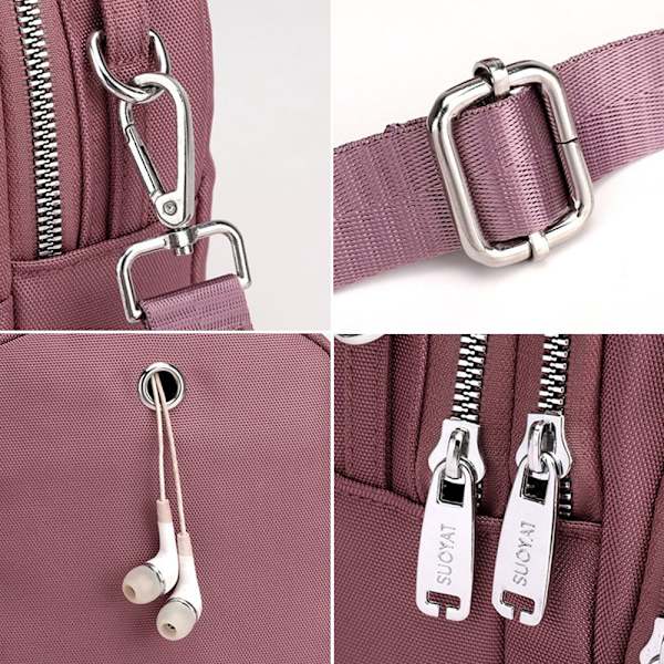 Dames Mini Skulderveske Håndvesker Messenger Bag dark purple