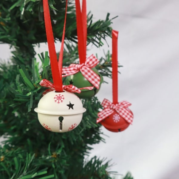 5ST Julgransklocka Xmas Dekorationer RÖD RÖD red