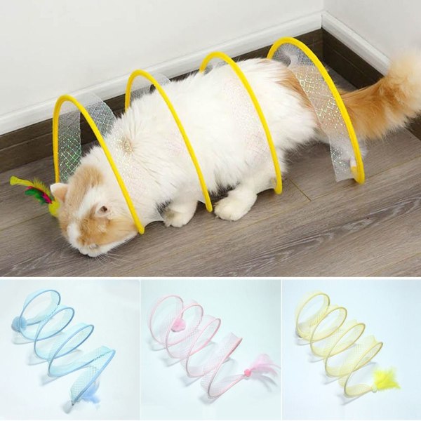 Cats Tunnel Pet Cat Legetøj BLÅ Blue