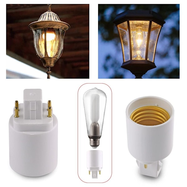 4 stk. Gx24q til E26/E27 Sokkel Adapter Lampe Base Holder