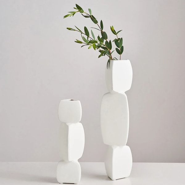 Minimalistisk Vase Svart Vase HVIT A A white A-A