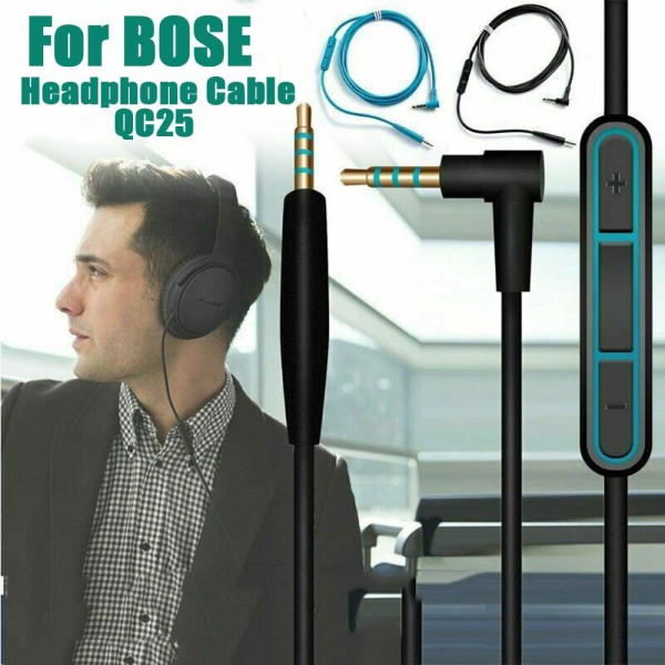 Ersättningskabel för ljudkabel för BOSE QC25 black