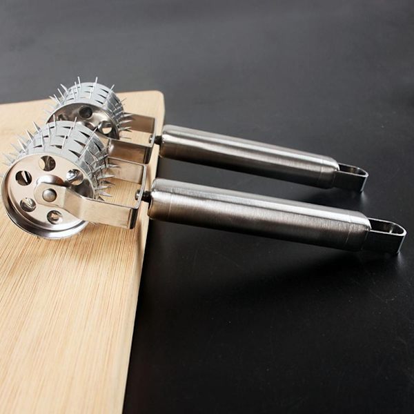Rustfrit stål Kødtenderizer Rolling Steak Wheel Meat Hammer