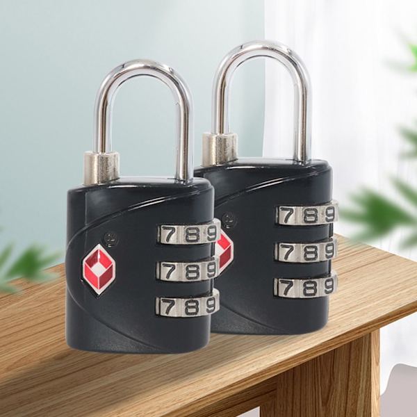 TSA Customs Code Lock Bagage Lösenordslås SVART Black