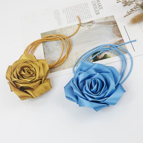 Big Rose Flower Choker Gothic SORT black