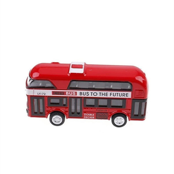 Double Decker Bus Legetøj Model Pull Back Legetøj BLÅ Blue