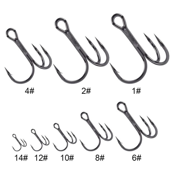 50 stk./sæt fiskekroge højkulstofstål 14 14 14